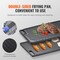 Reversible Cast Iron Grill and Griddle Pan for Double Burner Cooking